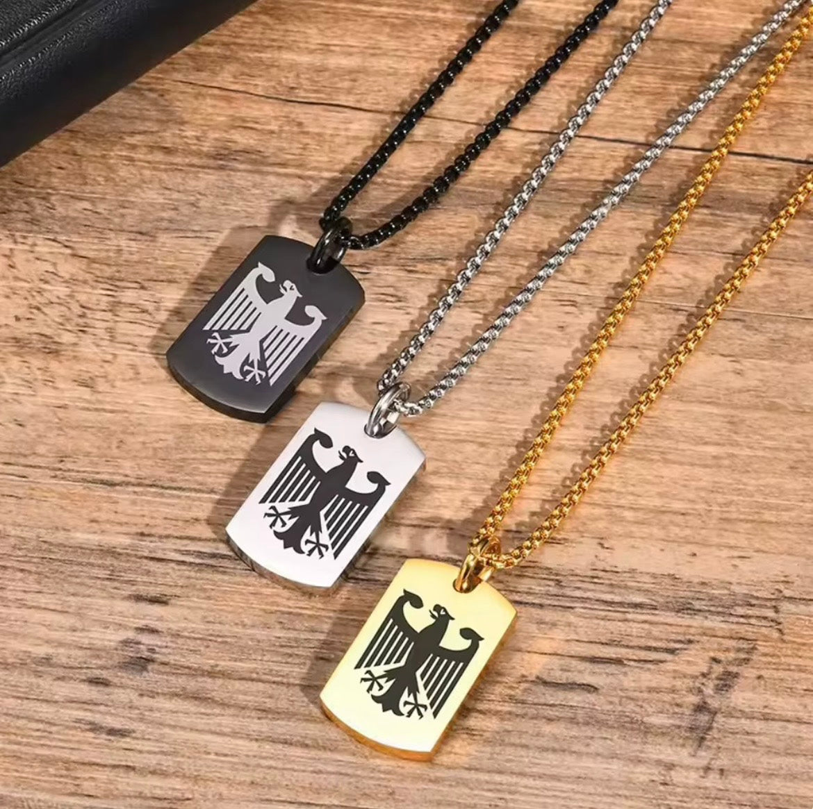 Dog Tag mit Adler, mit Kette