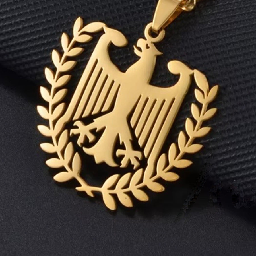 Adler-Anhänger mit Eichenlaub, mit Kette