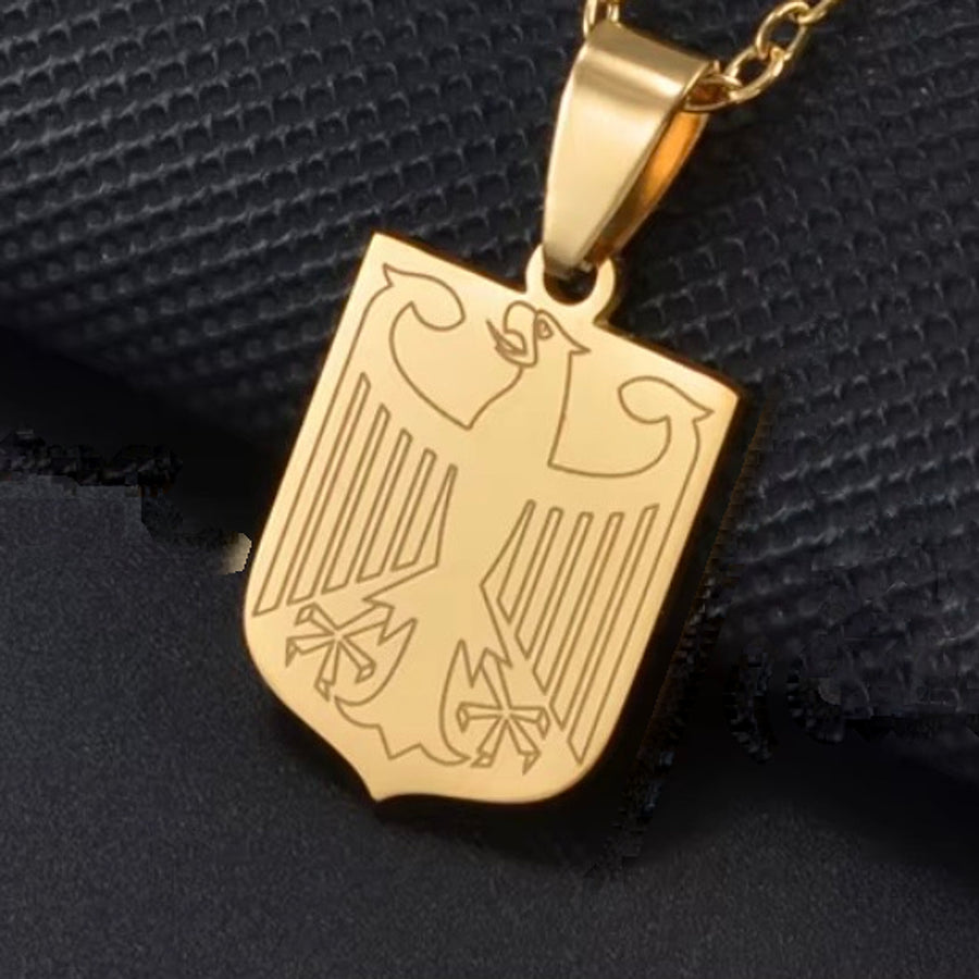 Schildplatte mit Adler, mit Kette